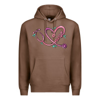 Chestnut nurse heart Premium Hoodie - MaliasSmallBusiness