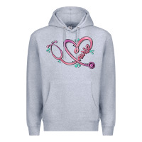 Heather Grey nurse heart Premium Hoodie - MaliasSmallBusiness