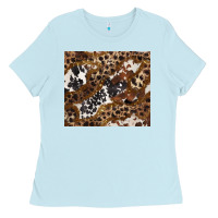Baby Blue leopard and cowhides Ladies Tee - BarkalooDesign