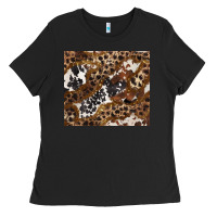 Black leopard and cowhides Ladies Tee - BarkalooDesign