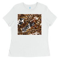 White leopard and cowhides Ladies Tee - BarkalooDesign