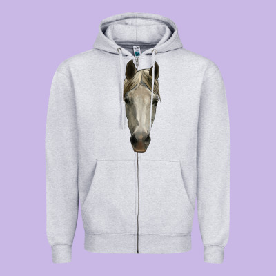 Horse Head Zipper Hoodie Designed By Ranaportraitstore
