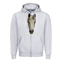 Heather Grey horse head Zipper Hoodie - RanaPortraitStore