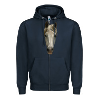 Navy horse head Zipper Hoodie - RanaPortraitStore