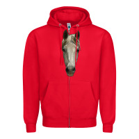 Red horse head Zipper Hoodie - RanaPortraitStore