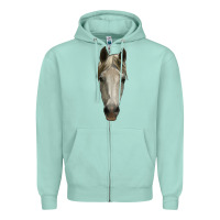 Seafoam horse head Zipper Hoodie - RanaPortraitStore