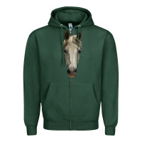 Sports Green horse head Zipper Hoodie - RanaPortraitStore