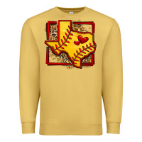 Antique Gold leopard softball texas map Premium Sweatshirt - Jasminsmagicworld