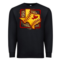 Black leopard softball texas map Premium Sweatshirt - Jasminsmagicworld