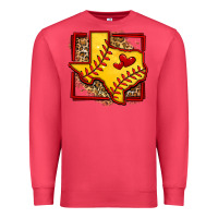Cardinal leopard softball texas map Premium Sweatshirt - Jasminsmagicworld