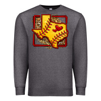 Charcoal Heather leopard softball texas map Premium Sweatshirt - Jasminsmagicworld