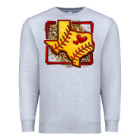 Heather Grey leopard softball texas map Premium Sweatshirt - Jasminsmagicworld