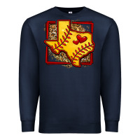 Navy leopard softball texas map Premium Sweatshirt - Jasminsmagicworld
