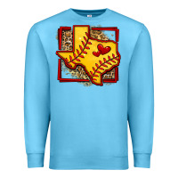 Ocean Blue leopard softball texas map Premium Sweatshirt - Jasminsmagicworld