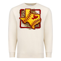 Sandshell leopard softball texas map Premium Sweatshirt - Jasminsmagicworld