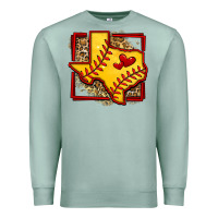 Seafoam leopard softball texas map Premium Sweatshirt - Jasminsmagicworld