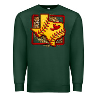 Sports Green leopard softball texas map Premium Sweatshirt - Jasminsmagicworld