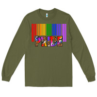Army Green barcode pride Long Sleeve Tee - texasbilliewilder
