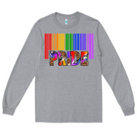 Heather Grey barcode pride Long Sleeve Tee - texasbilliewilder