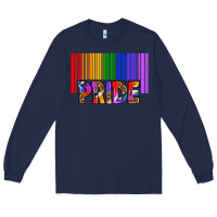 Navy barcode pride Long Sleeve Tee - texasbilliewilder
