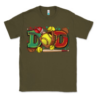 Army Green dad softball Classic Tee - Zillion Design Studio
