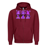 Burgundy Domestic Violence Warrior Afro Gnomes Zipper Hoodie - texasbilliewilder