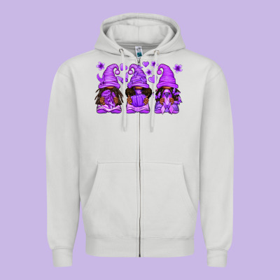 Domestic Violence Warrior Afro Gnomes Zipper Hoodie Designed By Texasbilliewilder