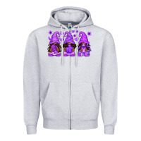 Heather Grey Domestic Violence Warrior Afro Gnomes Zipper Hoodie - texasbilliewilder