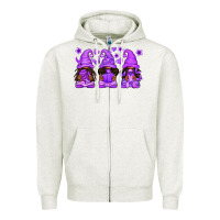 Oatmeal Heather Domestic Violence Warrior Afro Gnomes Zipper Hoodie - texasbilliewilder