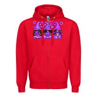 Red Domestic Violence Warrior Afro Gnomes Zipper Hoodie - texasbilliewilder