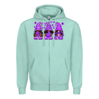 Seafoam Domestic Violence Warrior Afro Gnomes Zipper Hoodie - texasbilliewilder