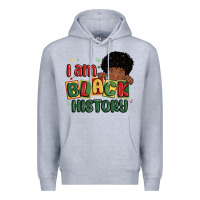 Heather Grey i am black history black boy Premium Hoodie - MaliasSmallBusiness