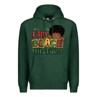 Sports Green i am black history black boy Premium Hoodie - MaliasSmallBusiness