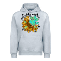 Heather Grey life is better with dogs Urban Hoodie - NancyCooperArtShop