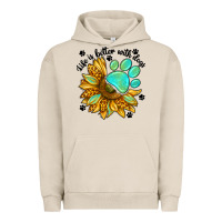 Pigment French Oak life is better with dogs Urban Hoodie - NancyCooperArtShop