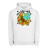Pigment Lunar Rock life is better with dogs Urban Hoodie - NancyCooperArtShop