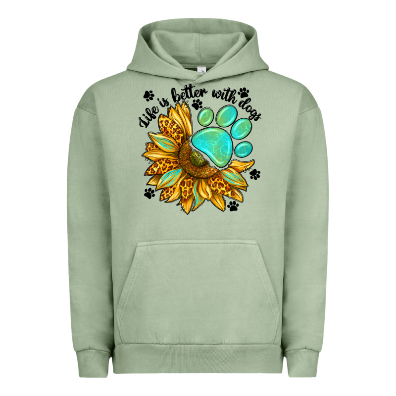 Life Is Better With Dogs Urban Hoodie by NancyCooperArtShop | Teevron
