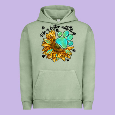 Life Is Better With Dogs Urban Hoodie Designed By Nancycooperartshop