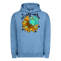 Pigment Pebble Blue life is better with dogs Urban Hoodie - NancyCooperArtShop