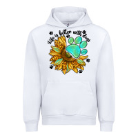 White life is better with dogs Urban Hoodie - NancyCooperArtShop