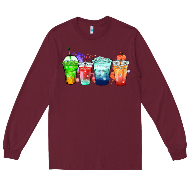 Tea Junkie Coffee Cups Long Sleeve Tee by Zillion Design Studio | Teevron