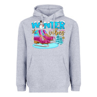 Heather Grey winter vibes Heavyweight Hoodie - BundleAndBundleShop