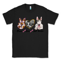 Black peace love bull terrier Classic Tee - RanaPortraitStore