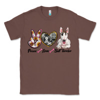 Chestnut peace love bull terrier Classic Tee - RanaPortraitStore
