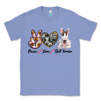 Colony Blue peace love bull terrier Classic Tee - RanaPortraitStore