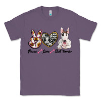 Lavender peace love bull terrier Classic Tee - RanaPortraitStore