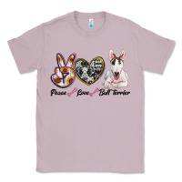 Lilac peace love bull terrier Classic Tee - RanaPortraitStore