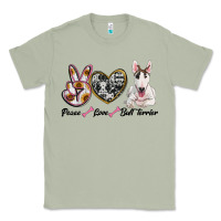 Matcha peace love bull terrier Classic Tee - RanaPortraitStore