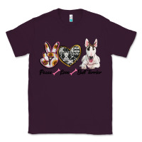 Plum peace love bull terrier Classic Tee - RanaPortraitStore