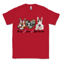 Red peace love bull terrier Classic Tee - RanaPortraitStore